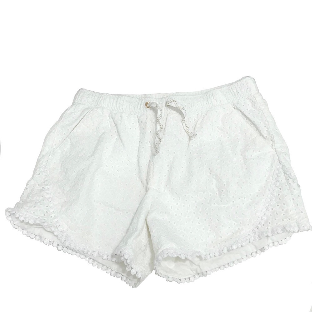 Cat & Jack White Eyelet Pull-On Shorts Size LARGE 10/12